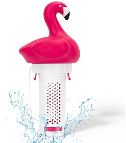 KGC Dispenser di Cloro, Pollici Dispenser Galleggiante per pastiglie di Cloro e bromo da 2,5 cm Galleggiante dosatore per idromassaggi Spa Fontane per vasca Flamingo Galleggiante cloro
