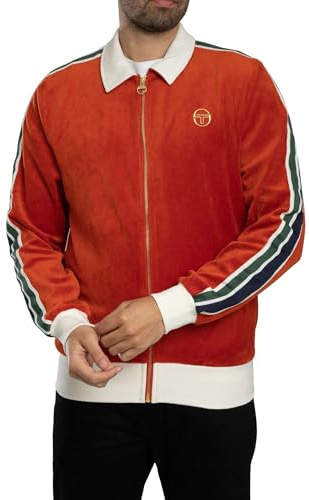 Sergio Tacchini Hombre Chaqueta Deportiva De Terciopelo Monte, Rooibos Tea/Gardenia, L