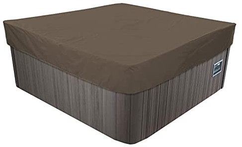 Premium vattentätt badtunna skydd – dammtätt och vindtätt spa-skydd för utomhusjacuzzi 215 x 215 x 30 cm – Tial uteplats och cafétillbehör, och långvarigt spa-sköld