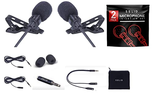 Clip on Lavalier Microphone, Lavalier Lapel Microphone Perfect for Recording Interview/Video Conference/Podcast/Voice Dictation/Phone/Camera/Laptop