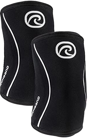 Rehband Elbow 5mm Compression Sleeve, Neoprene Elbow Sleeves for Weightlifting, Anatomical Design, Non-Slip & Close Fitting, Elbow Support Unisex, Colour:Black - 1 Pair, Size:Medium