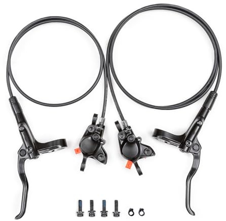 Cyclon MT200 MTB Hydraulic Disc Brakes Set, Left Front 800mm Right Rear 1500mm Aluminum Alloy Hydraulic Bike Brakes with SM-RT Rotors, Dual Disc Piston Fit 160mm/180mm Rotors Bike Hydraulic Brakes