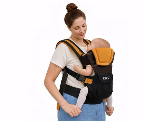 Kikzi Ergonomic Strong Breathable Adjustable Infant Baby Carrier Backpack (Orange)