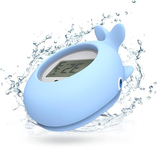 Digital Newborn Water Thermometer With LCD Display - Baby Bath and Room - Whale Shape - Waterproof and Floats