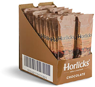 Horlicks Malted Chocolate Sachets (Pack of 30) - Just add water, Horlicks Chocolate Malted Milk Powder. High in Calcium, Zinc, Vitamin C, Vitamin D & Vitamin B12.
