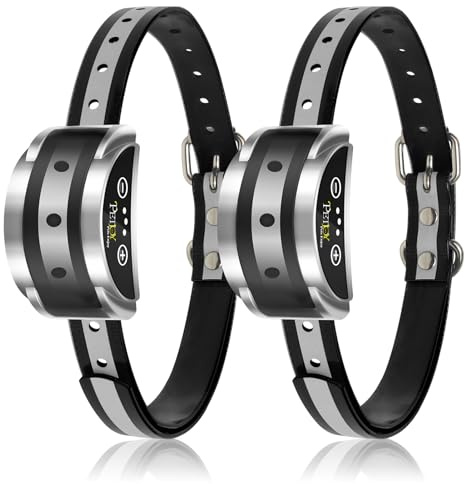 PetJoy Automatic Anti-Barking Collar, No Bark Collar with Beep & Gentle Static Correction, Adjustable Strap for Small to Large Dogs, IP67 Waterproof (2 Pack)