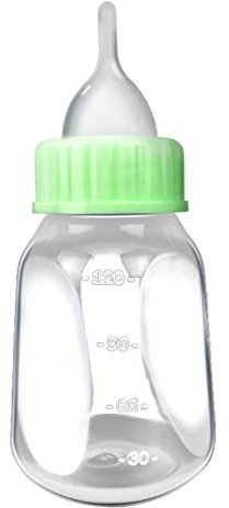 Stillbedarf HeOTER 4 Stück Haustier-Futterflaschen Neugeborene Kleintiere Milchflasche für Kätzchen Welpen Stillnippel Bürste 118 ml