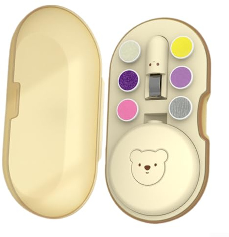Lima de uñas eléctrica para bebé, juego de cortaúñas para recién nacidos/bebés/adultos, uñas de los pies y las manos, 6 cabezales de repuesto y estuche de almacenamiento (juego de molinillo de uñas)