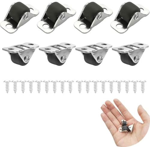 Set di 8 Rotelle per Mobili Piccole e Silenziose,Mini Cuscinetti a Basso Profilo in Gomma con Piastra in Acciaio,per Spostare Mobili,Casse degli Attrezzi,Carrelli,Progetti Fai-da-te