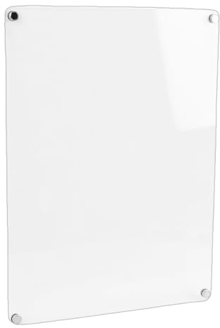 Asixxsix Magnetisk Torrraderingstavla, Genomskinlig Whiteboardtavla för Kylskåp i Akryl för Kylskåp med Fyra Starka Magneter, Transparent Planeringstavla för Inköpslistor för Måltidsscheman och Familj