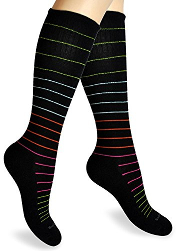 Bas de Contention Coton pour Femme. Chaussettes de Soutien et Circulation