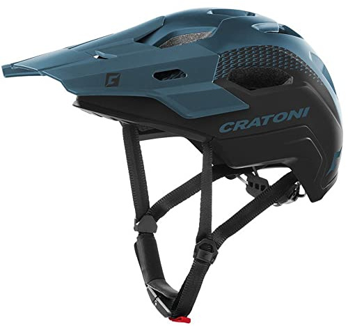 Cratoni Unisex – Erwachsene C-Maniac Helmet, Schwarz/Petrol Matt, L