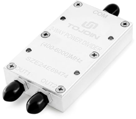 TOJOIN PS-2SM-0460 Répartiteur de puissance passif 2 voies pour connecteurs SMA, répartiteur de câble coaxial 0,4-6 GHz pour accessoires de mesures RF/micro-ondes, système d'antenne