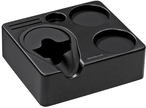 Normcore Tampermatte aus Schwarze Oak, Tamping Matte aus Eichen Schwarze Holz, Tamperstation 58mm 54mml, Tamping Stationfür Siebträger, Tamper und Barista Zubehör