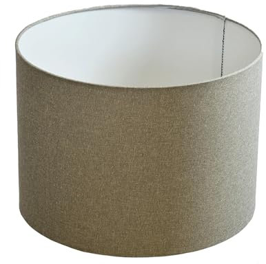 Lampenschirm Ø 25 x 18 cm hellgrau Leinenstruktur Zylinderförmig