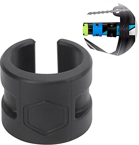Qukaim Anillo protector de cadena de bicicleta de carretera, anillo de protección de horquilla delantera de bicicleta de montaña, anillo de goma anticolisión, adhesivo protector de cadena, color negro