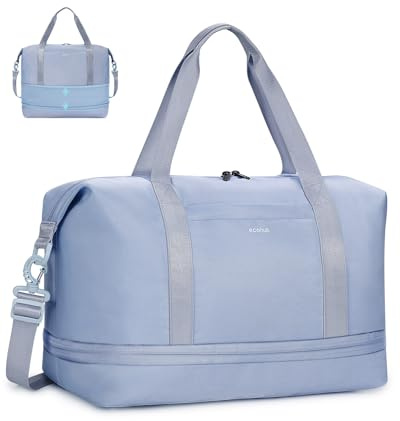 ECOHUB Extensible Sac de Voyage 45x36x20, 20-29L Siège Sac de Voyage Femme | Sacs Cabine Avion Ryanair avec Pochette Humide Amovible, Pet Recyclé Bagage à Main Idéal pour Voyages Sport Weekend Maternité