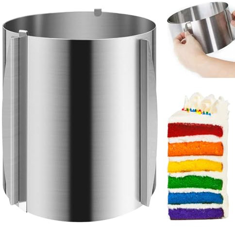 Cercle à Patisserie Reglable Ø 16-30cm, Grand Anneau à Gâteau, Hauteur 20cm Cercle à Gâteau Extensible en Acier Inoxydable Cercle Gateau Extensible, Moulle a Gateau pour Dessert, Gâteau, Pâtisserie