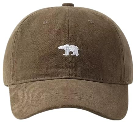 LANLYLGQ Baseball Cap Snapback Baseballkappe Unisex Herren Damen Vintage Stickerei UV Schutz Docker Cap Sonnenhut (Baumwolle, Bär-Braun)