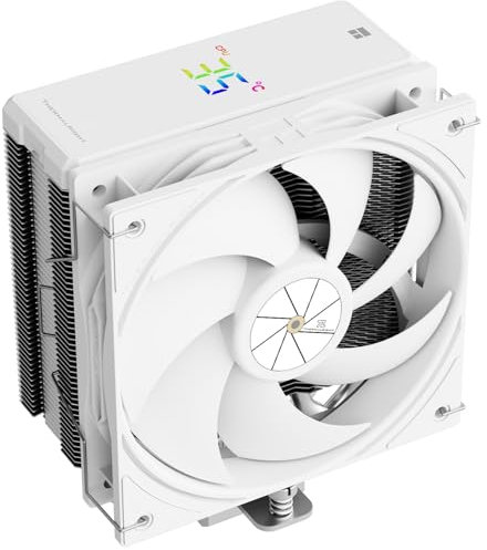 Thermalright Assassin X 120R Digital White CPU Kühler Luft mit 4X6mm HeatPipes, Digital Screen Top Cover, PWM Lüfter Kühlkörper CPU Kühler, 151mm hoch,für AM5 und Intel LGA1700/1851/1150/1151/1200