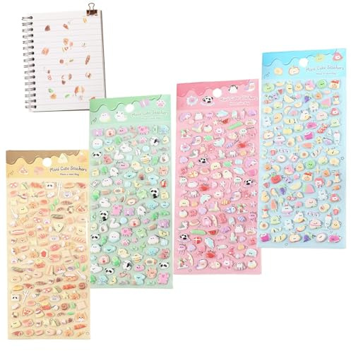 jamgeery Adesivi 3D - Forniture Per Scrapbooking 3D Frutta E Animali | Adesivi Cibo Decorativi per Cover Telefono | Per Taccuino Scrapbook Tablet Custodia Telefono Borraccia Agenda Diari Laptop