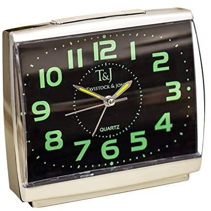 Easylife Set of 2 Easy-to-Read Silent Glow-in-the-Dark Alarm Clocks, Silent Alarm Clock, Glow Clock, Extra Large Number Alarm Clock - Fully Guaranteed | Pack of 2