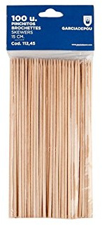 García de Pou 20000 Unidades - 112.45 Brochetas 15 cm, Natural Madera