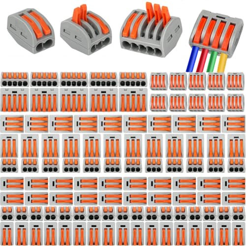 Connecteurs de fil compacts 160 pièces, blocs de connecteurs électriques YUSHIHU, 90 pièces 2 ports/50 pièces 3 ports/10 pièces 4 ports/10 pièces 5 ports