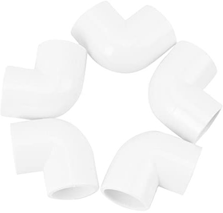 (R) 5 piezas 20mm Dia 90 grados Codo Accesorios de tubería de PVC Adaptador conector