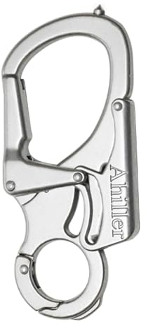 Ahiller Carabiner Keychain, Tungsten Steel Tip, Double Lock Design for Key | 3.3 Inch Multi Tool Caribina, Heavy-Duty Metal Key Clip, Rugged Zinc Alloy, Camping, Hiking, Outdoor Survival