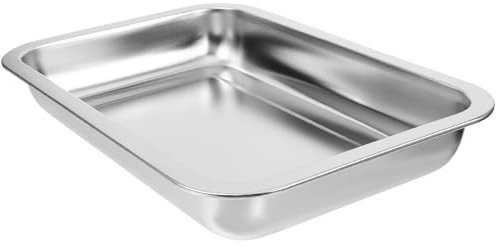 Katzentoilette aus Edelstahl, offene flache Kätzchentoilette für ältere Katzen und Kätzchen, Niedriger Einstieg Metallstreu für Hamster, Kaninchen, Meerschweinchen