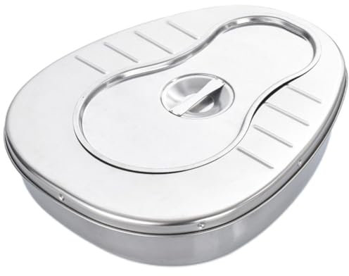 Haowul Padella Letto in Acciaio Inossidabile per Donne Anziane Padella Letto Resistente E Spessa con Coperchio per Uomo E per Uso Domestico