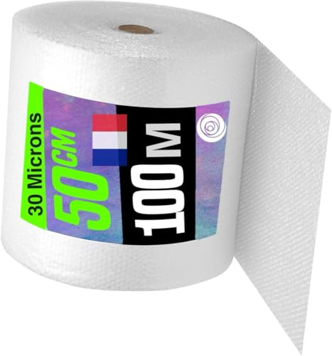 PAPIER BULLE 50CM X 100M Rouleau de papier bulle Idéal pour l'emballage, déménagement, protection, Expédition Colis,FABRIQUÉ EN FRANCE