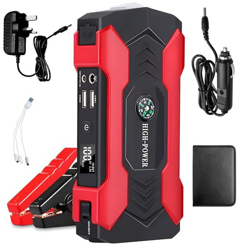 Car Jump Starter,Power Pack for 12V Vehicles,1500A Peak Portable Car Battery Booster Jump Starter(up to 6.0L Gasoline or 4.0L Diesel) with LED Flashlight and LED Display