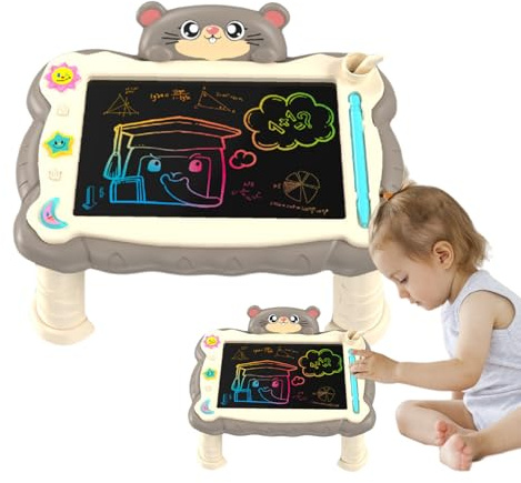 Kustimantu Pizarra magnética para niños, almohadilla de dibujo para niños, soporte de dibujo para niños educativos, accesorios de arte reutilizables, herramienta de aprendizaje para el hogar, escuela
