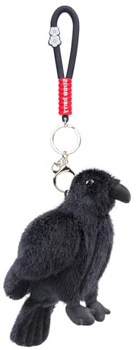 RLOMUTE Keychain Crow Plush Toy Bag Pendant Funny Super Soft Cute Baby Cuddly for Birthday Party Halloween Car Home Decor Collectible Gift for kids Boys Girls Christmas