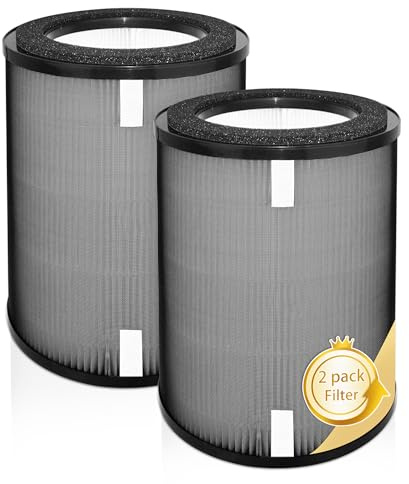 2 Pack DR-HPA019 Replacement Filters Compatible with Dreo MC710S Air Purifiers Tower Fan, 2-in-1 H13 HEPA and Activated Carbon filter