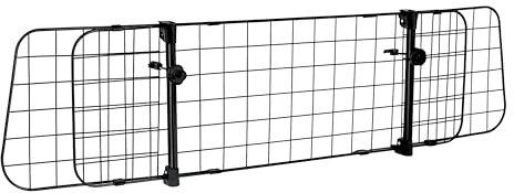 EUROCATCH Grille de Séparation Voiture pour Chien - Barrière de Coffre Réglable 85-140 cm, Hauteur 30 cm - Grille de Sécurité Métal Robuste - Installation sans Outils