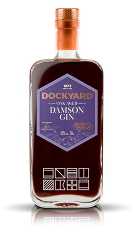 Copper Rivet Dockyard Damson Gin 50cl - Small Batch Gin Oak Aged Damson Gin Flavoured - Artisan Craft Gin - Premium Gin, Kent Gin Handcrafted from Local Grains, Special Edition Gin, Flavoured Gin