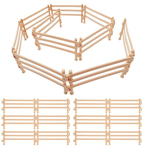 YeahBoom 40 Stücke Pferdezaun Spielzeug,Mini Pferd Corral Zaun,Pferd Corral Fechten Zubehör Spielzeug,Koppel Spielzeug,Kunststoff Zaun Spielzeug,für Scheune Koppel Pferd Stall, Nutztier, Zaun Panel