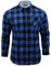 BRAVE SOUL Mens Jack Long Sleeve Check Shirt-Blue-S