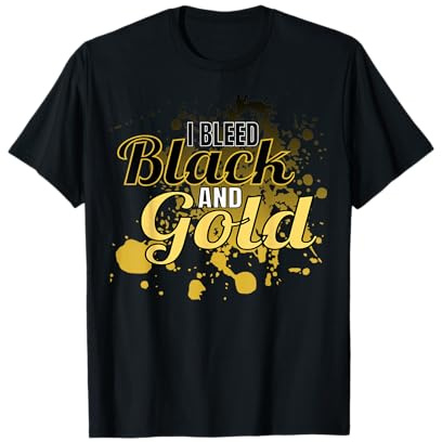 Noir et doré – Fan de Sport – Cadeau Graphique Amusant T-Shirt