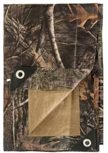 LOOGU Heavy Duty Waterproof Tarp, Bionic Tree Camo Multi Purpose Poly Cover 11mil, 6' x 8'