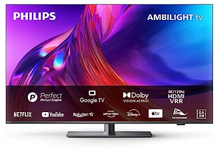 Philips Ambilight TV | 50PUS8808/12 | 126 cm (50 Zoll) 4K UHD LED Fernseher | 120 Hz | HDR | Dolby Vision | Google TV | VRR | WiFi | Bluetooth | DTS:X | Sprachsteuerung
