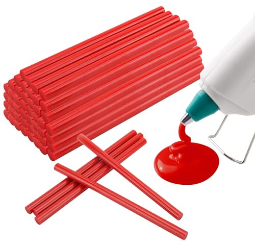 MATUFF Red hot Glue Sticks Full Size 0.43” Dia x 8” Long, 52 pcs Hot melt Adhesive Glue Sticks, All-Purpose Colored Glue Gun Sticks for Christmas Decoration Crafts Arts School Home Repair Bonding
