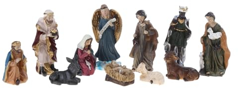 MONOJLY Lot de 11 figurines de crèche de Noël en résine pour crèche de Noël