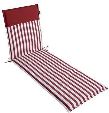 LILENO HOME Auflage für Sonnenliege, Strandliege, Polsterauflage für Gartenliege (190x60x5cm) Rot