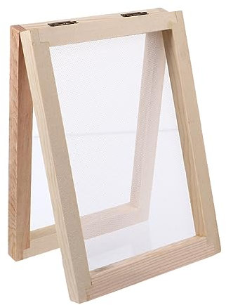 CORHAD Siebdruckrahmen Für Papierherstellung Holzrahmen Mit Drucksiebgewebe Bastelrahmen Für DIY-projekte Beige
