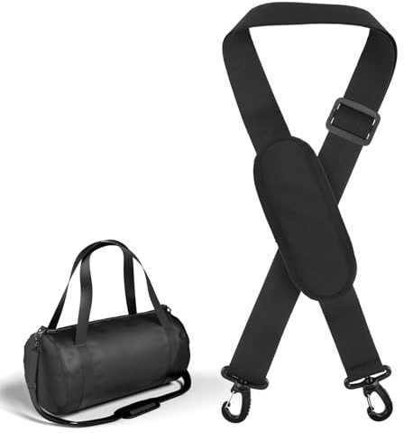 gaubss Bag Straps, Replacement Shoulder Strap - Universal Cross Body Bag Strap, 60 Adjustable Padded Black Bag Strap with Carabiner, Ideal for Handbags/Laptop Cases/Sports Bags/Books