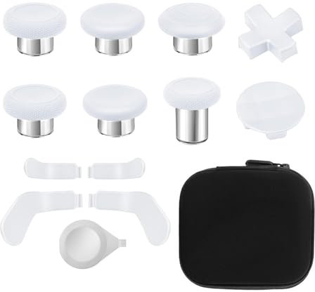 13 in 1 Component Pack Kit for Xbox Elite Series 2 Controller Metal Thumbsticks Replacement for Elite Series 2 Accessories Compatible with Xbox Elite Wireless Controller Series 2 Core (White)